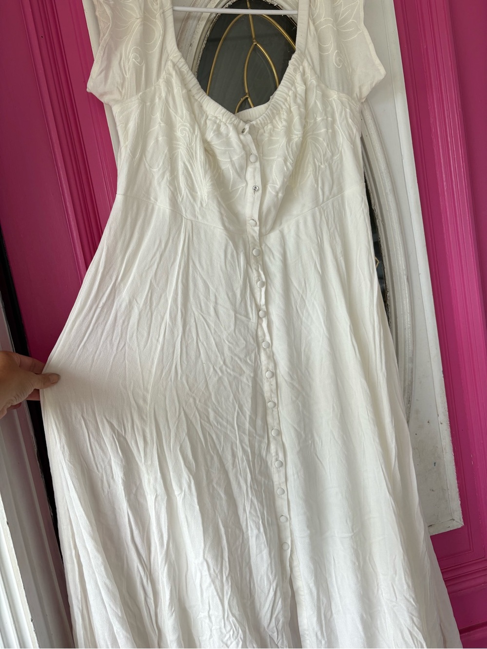 torrid Ivory Button-Front Maxi Dress - Picture 3 of 12